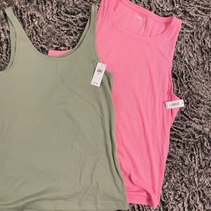 Gap and Gap Body tank tops at Olive, green and soft pink both size medium